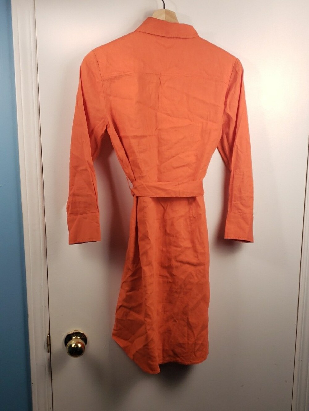 Theory Orange Long Sleeve Shirt Dress - Picture 5 of 7